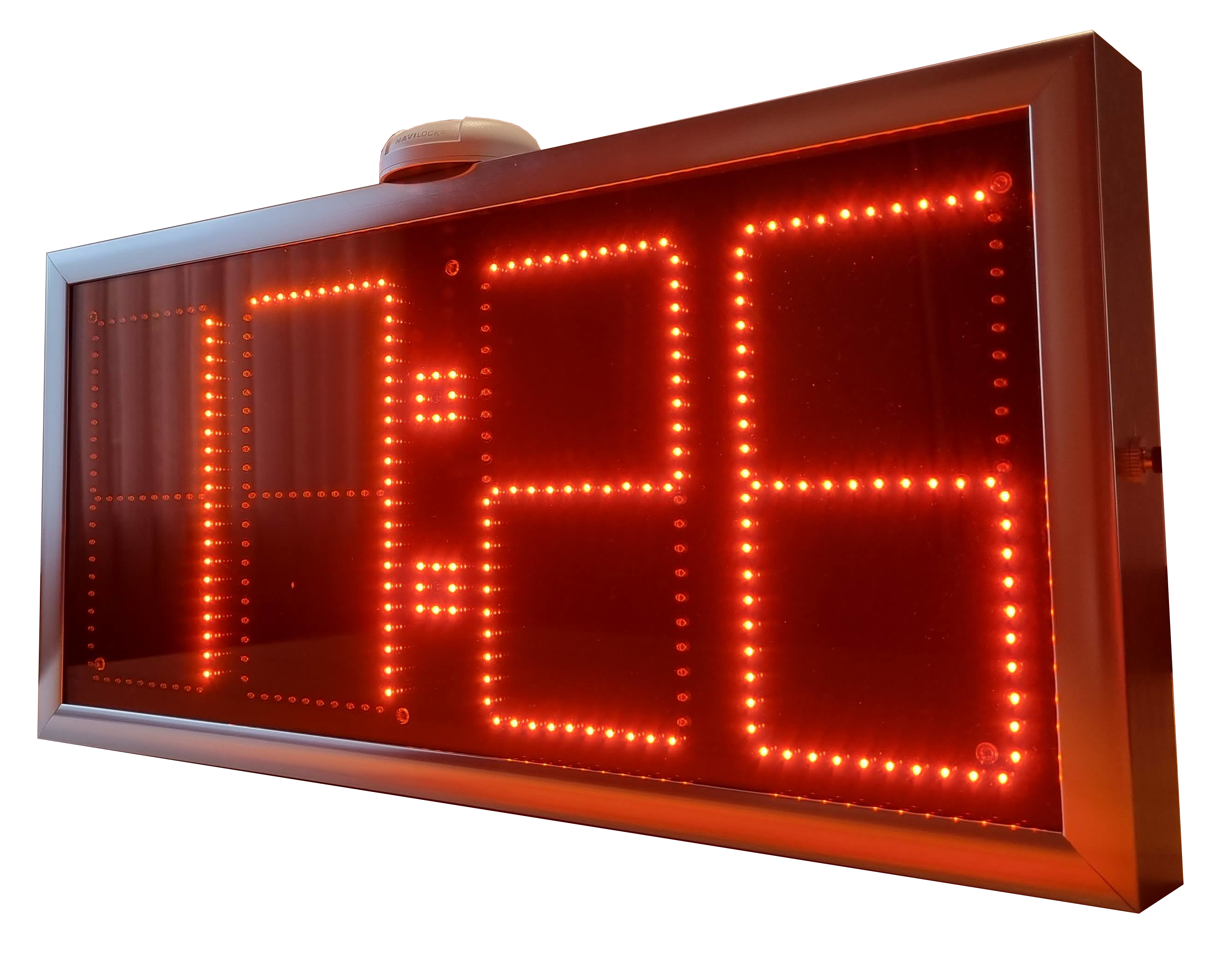 LED Uhr/ Temperatur/ Datum mit Aluminium Gehäuse, 15cm